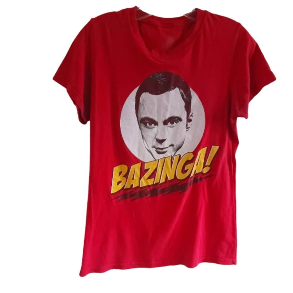 Ripple Junction Big Bang Theory Sheldon Bazinga T-Shirt Size L Red